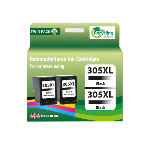 Remanufactured HP305XL Black Twin Pack