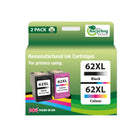 Remanufactured HP62XL Black & Colour Combo Pack