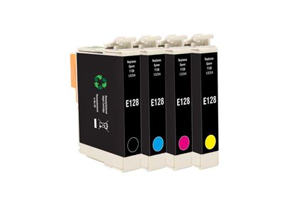 Picture of Jet Tec Recycled Epson T1285 Black, Cyan, Magenta, Yellow Ink Cartridge Multipack
