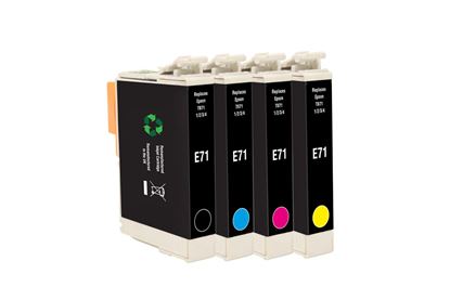 Picture of Jet Tec Recycled Epson T0715 Black, Cyan, Magenta, Yellow Ink Cartridge Multipack