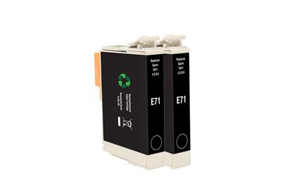 Picture of Jet Tec Recycled Epson T0711 Black Ink Cartridge Twin Pack