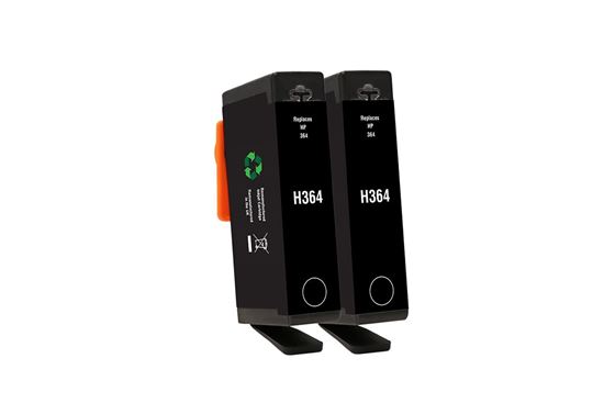 Picture of Jet Tec Recycled HP 364 Black Ink Cartridge Twin Pack