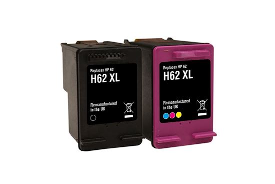 Picture of Jet Tec Recycled HP 62XL Black & Colour Ink Cartridge Combo Pack