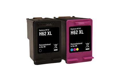 Picture of Jet Tec Recycled HP 62XL Black & Colour Ink Cartridge Combo Pack