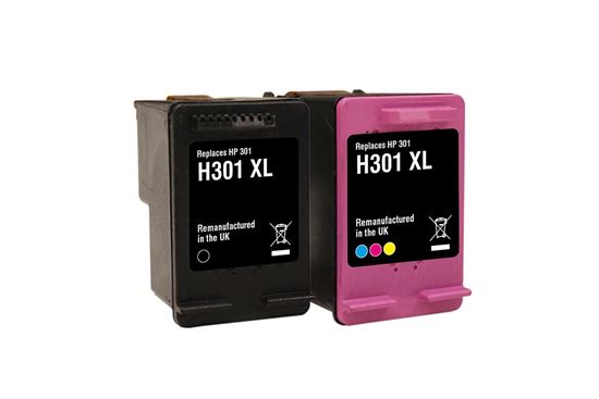 Picture of Jet Tec Recycled HP 301XL Black & Colour Ink Cartridge Combo Pack