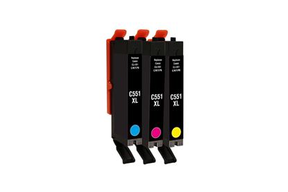 Picture of Jet Tec Recycled Canon CLI-551XL Cyan, Magenta, Yellow Ink Cartridge Multipack