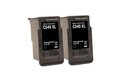 Picture of Jet Tec Recycled Canon PG-540XL Black Ink Cartridge Twin Pack