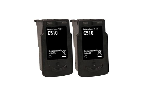 Picture of Jet Tec Recycled Canon PG-510 Black Ink Cartridge Twin Pack