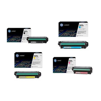 Picture of HP 507A/X Black, Cyan, Magenta, Yellow Original Toner Cartridge Multipack (CE400X/1/2/3A Laser Toner)