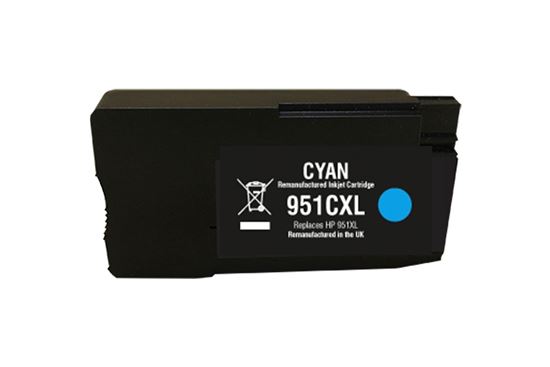 Picture of Jet Tec Recycled HP 951XL High Yield Cyan (CN046AE) Ink Cartridge