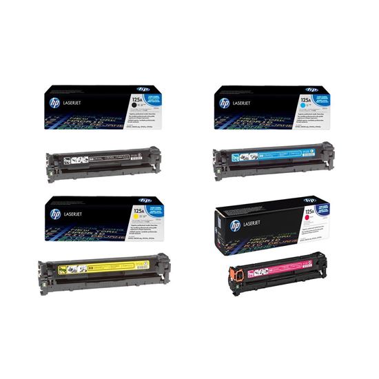 Picture of HP 125A Black, Cyan, Magenta, Yellow Original Toner Cartridge Multipack (CB540/1/2/3A Laser Toner)