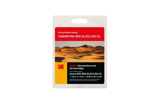 Picture of Kodak Replacement Canon PGI-550XL Black & CLI-551XL Black, Cyan, Magenta, Yellow Ink Cartridge Multipack