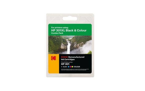 Picture of Kodak Replacement HP 301XL Black & Colour Ink Cartridge Combo Pack