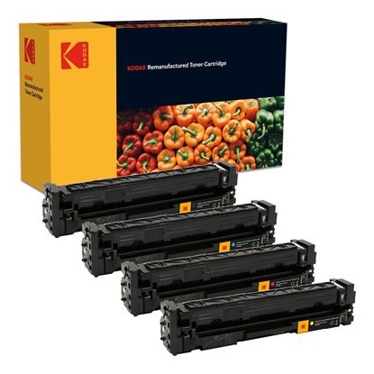 Picture of Kodak Replacement HP 201A Black, Cyan, Magenta, Yellow (CF400/1/2/3A) Toner Cartridge Multipack