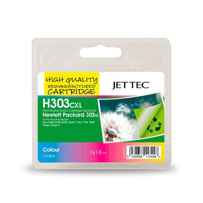 Picture of Jet Tec Recycled HP 303XL Colour Ink Cartridge
