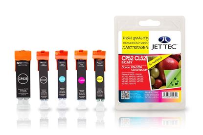 Picture of Jet Tec Recycled Canon PGI-520/CLI-521 Black, Cyan, Magenta, Yellow Ink Cartridge Multipack