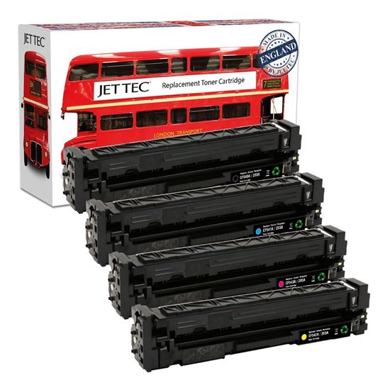 Picture of Jet Tec Recycled HP 203A Black, Cyan, Magenta, Yellow (CF540/1/2/3A) Toner Cartridge Multipack